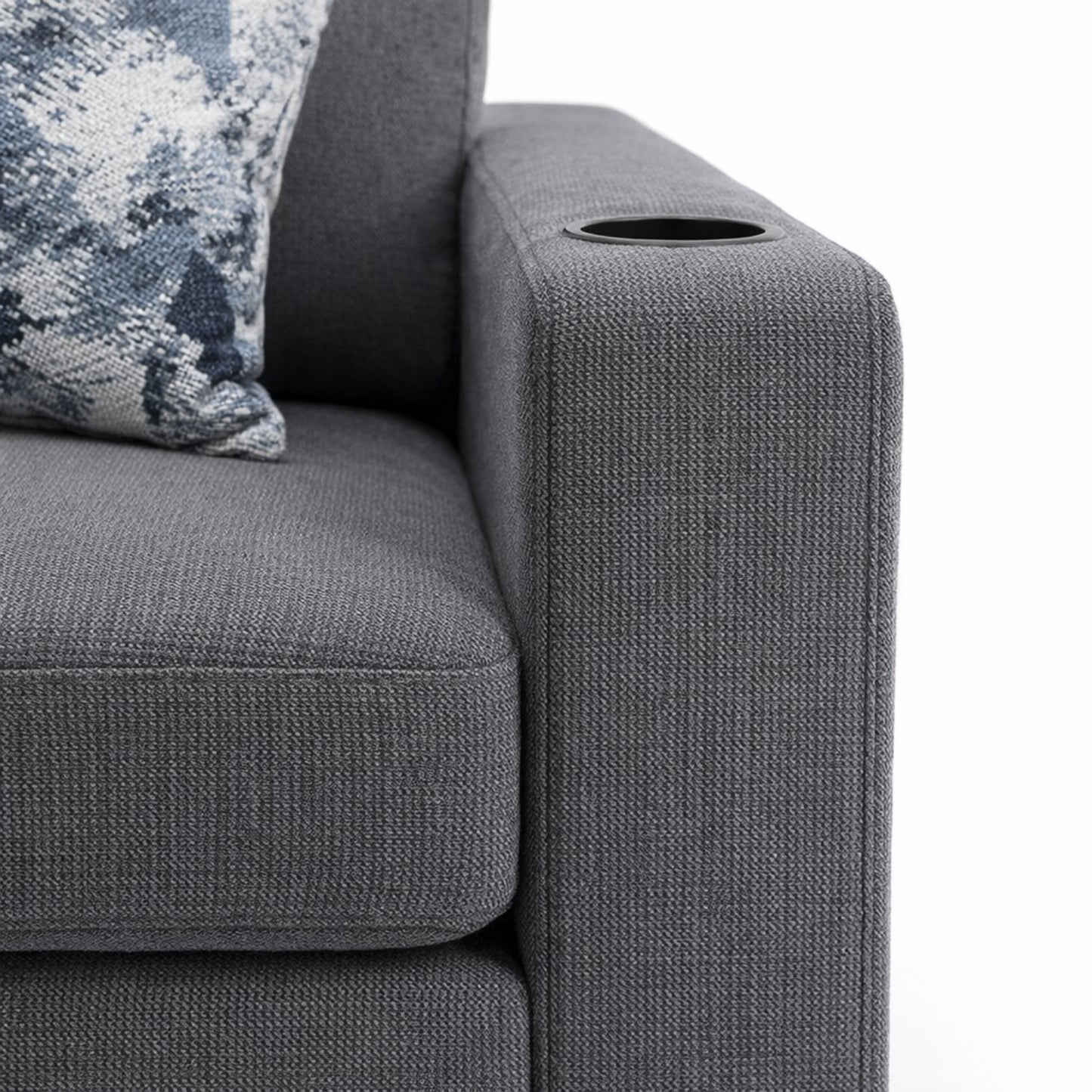 Sofá Loveseat Hunter 2 Puestos Gris Industria Tapicera