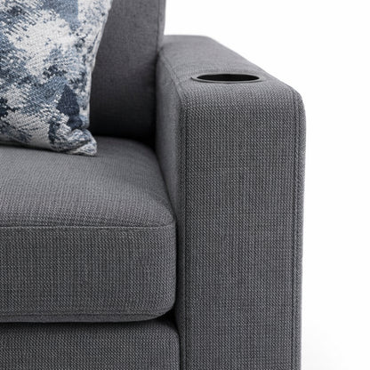 Sofá Loveseat Hunter 2 Puestos Gris Industria Tapicera