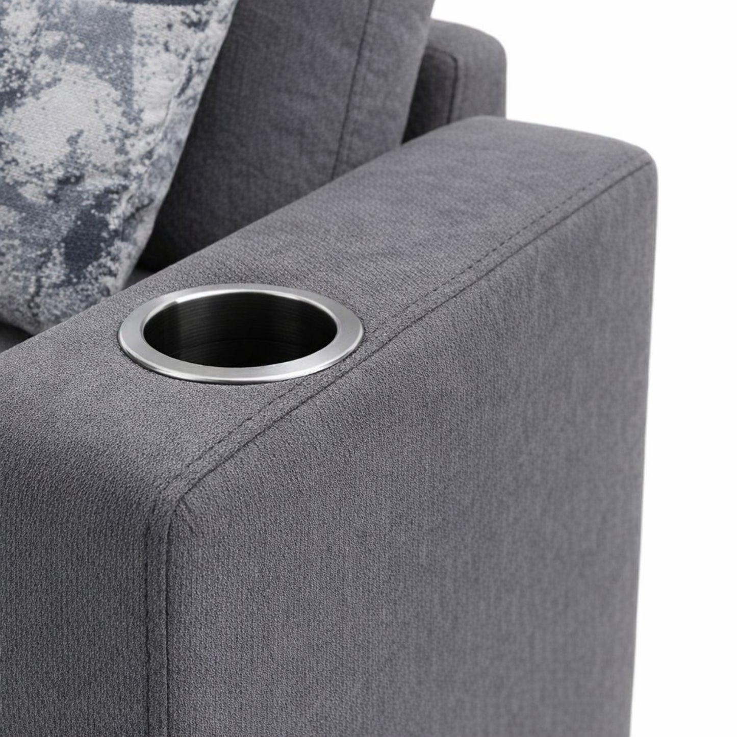 Sofá Loveseat Hunter 2 Puestos Gris Industria Tapicera