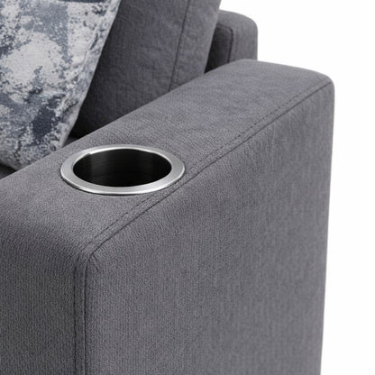 Sofá Loveseat Hunter 2 Puestos Gris Industria Tapicera