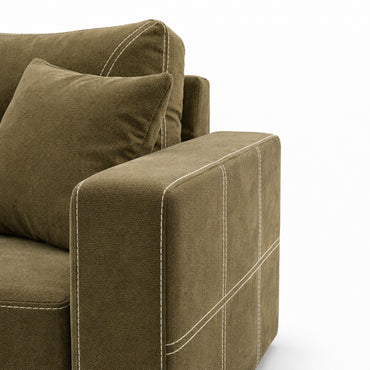 Seccional Memphis con Taburete Baúl Café 4 Pzas