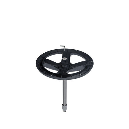 Ventilador NAVIA negro, vista superior, ideal para espacios abiertos