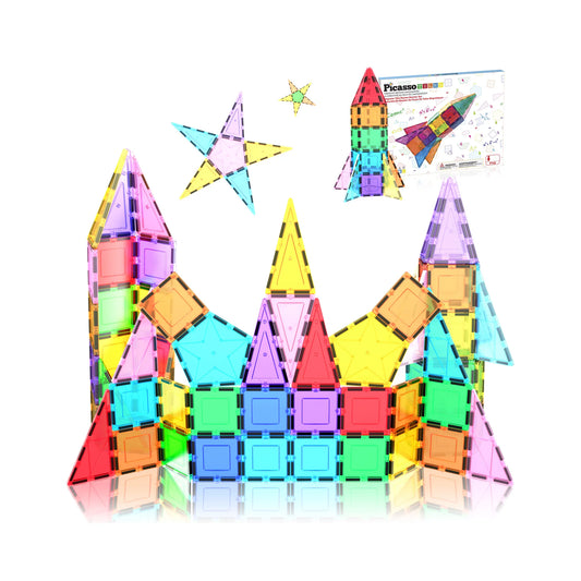 32PCS MAGNETIC TILES ROCKET SET