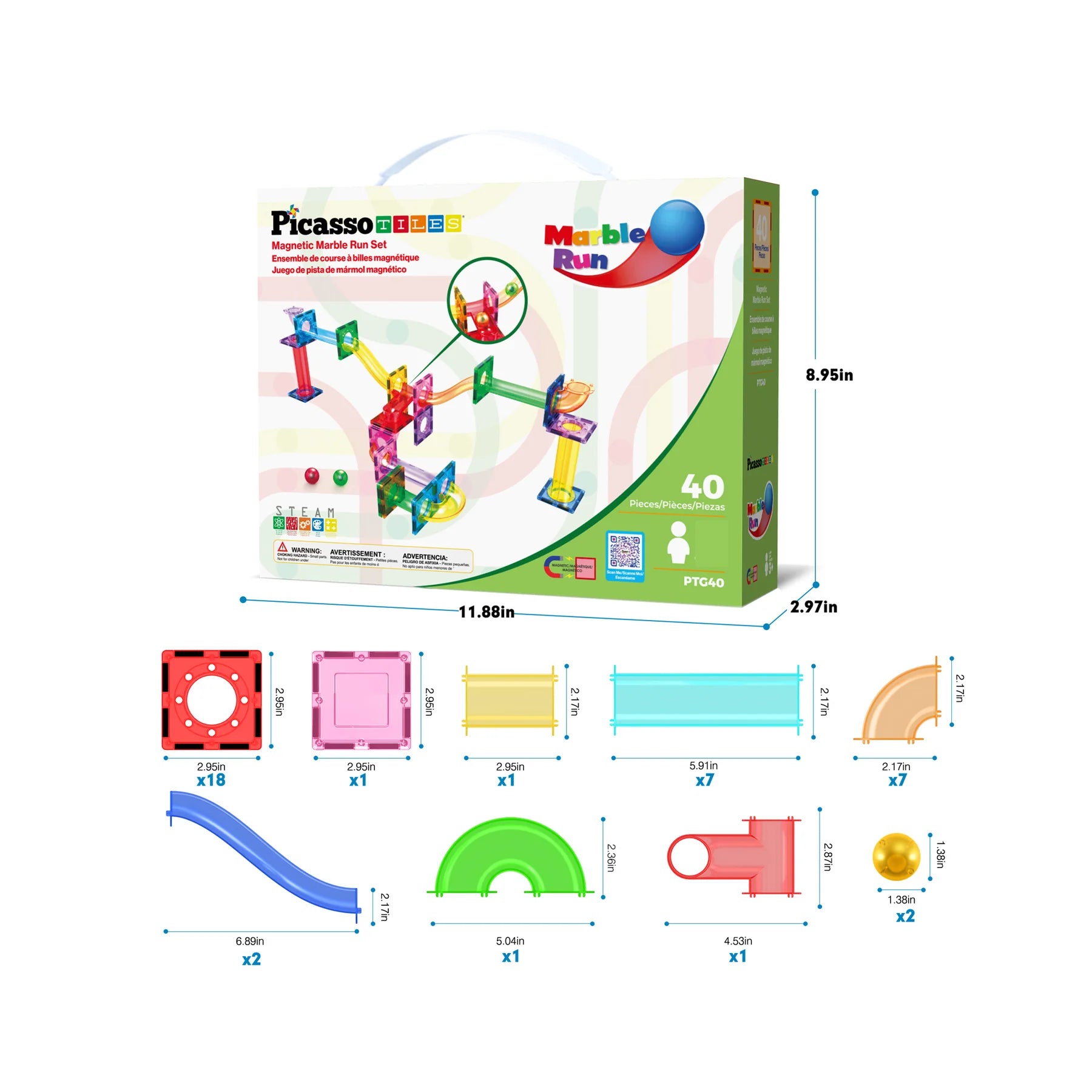 Set de Construcción Marble Run 40 Piezas – Pista de Canicas