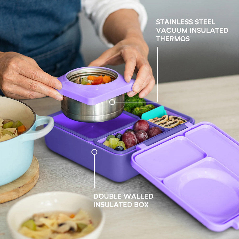 Lonchera Térmica Estilo Bento OmieBox Morado Berenjena V2-66FC08