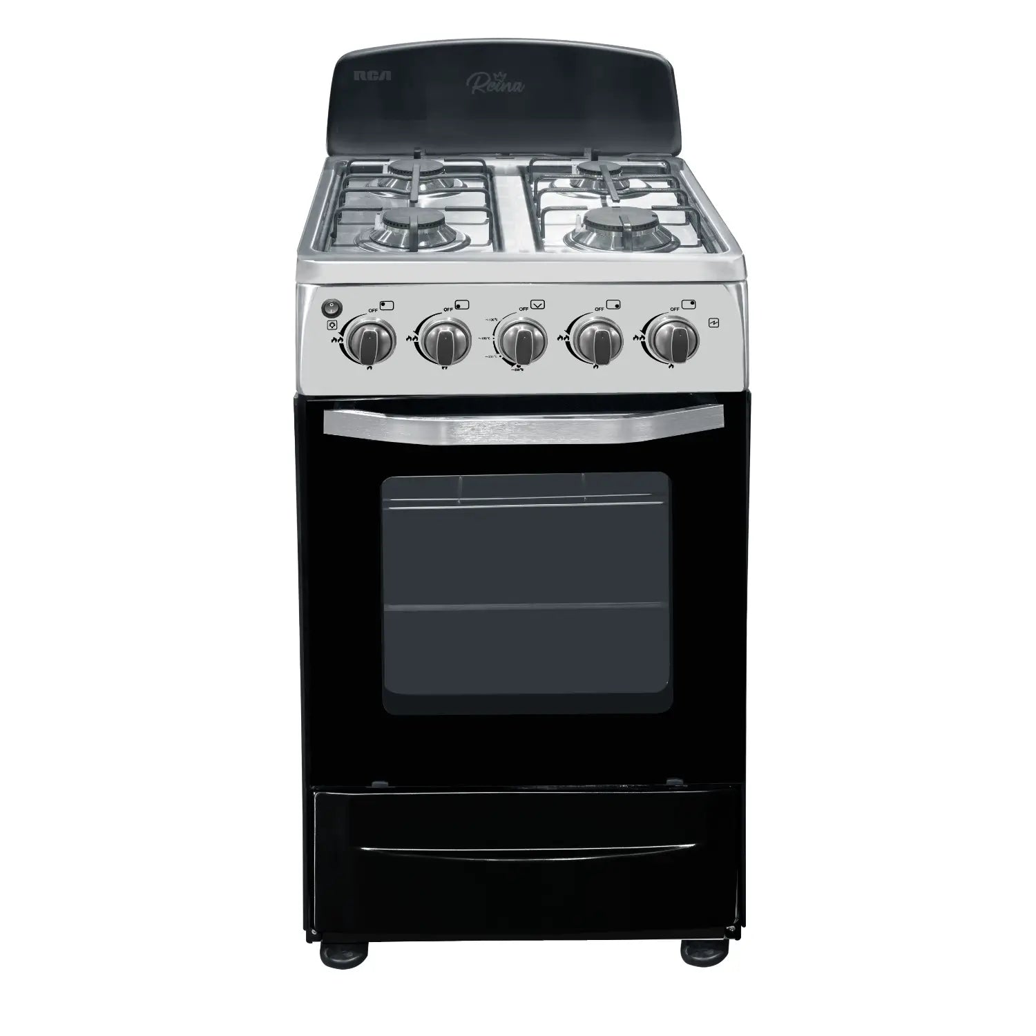Estufa a Gas RCA 20" 4 Quemadores Color Negra RCCR26