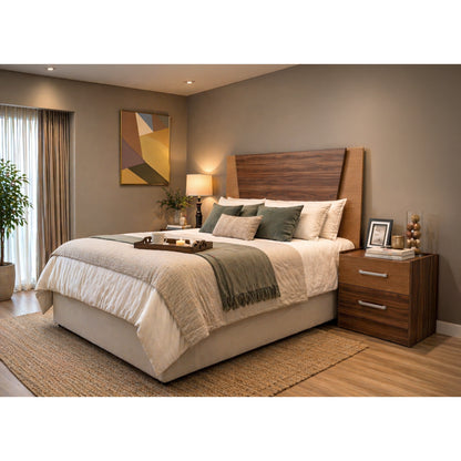 Juego de Cabecera Queen Size Dana Muebles Sinaí con 2 Mesas de Noche