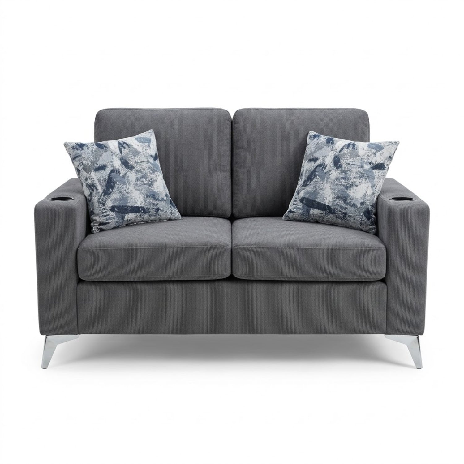 Sofá Loveseat Hunter 2 Puestos Gris Industria Tapicera
