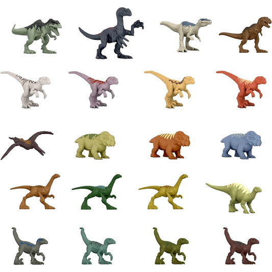 Figuras de dinosaurios variados en diferentes colores, ideal para juegos y colecciones