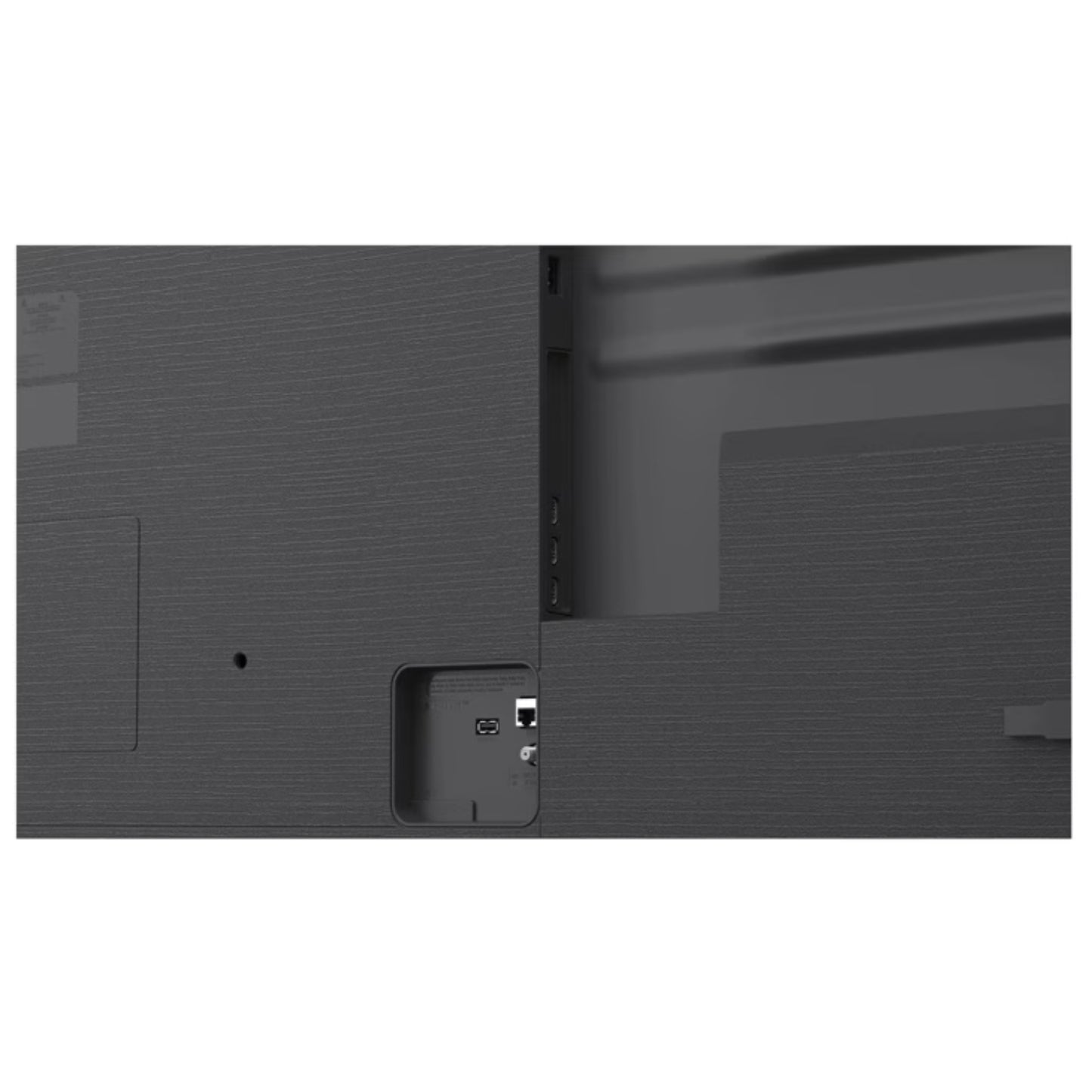 televisor LG smart negro, vista trasera con puertos de conexión