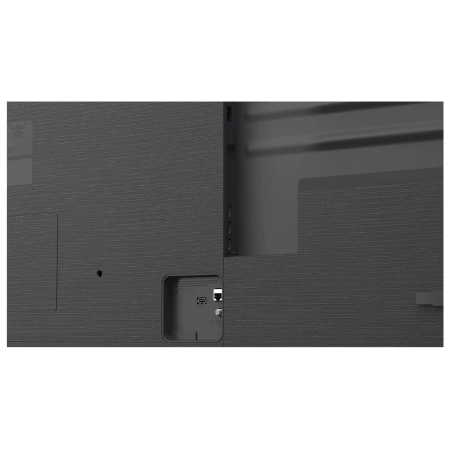 televisor LG smart negro, vista trasera con puertos de conexión