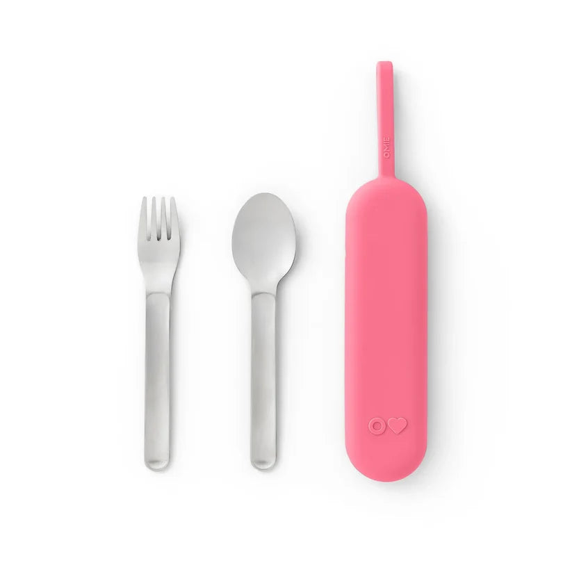 Set de Utensilios con Estuche para Lonchera OmieBox UP Blush OMUPFS01
