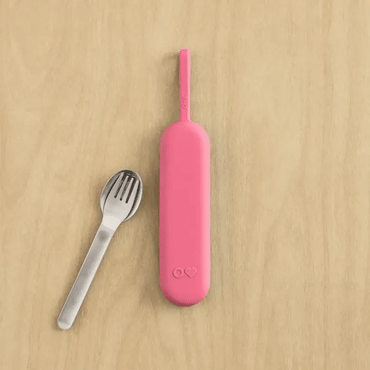 Set de Utensilios con Estuche para Lonchera OmieBox UP Blush OMUPFS01