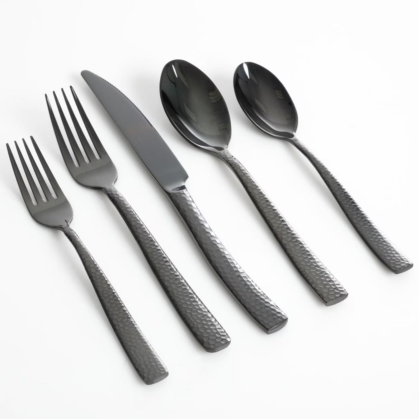 Set Cubiertos Gibson Elite Stonehenge 20pz Acero Inox Negro 79575.2