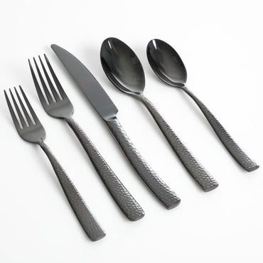 Set Cubiertos Gibson Elite Stonehenge 20pz Acero Inox Negro 79575.2