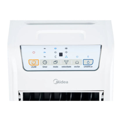 control de aire acondicionado portátil MIDEA, vista frontal con panel de botones