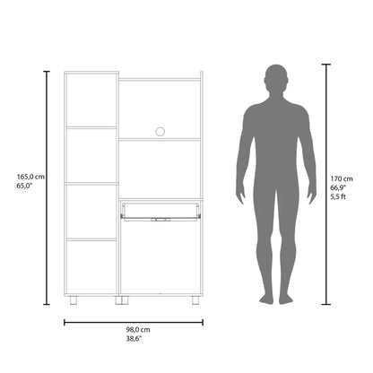 Alacena blanca, vista frontal, ideal para almacenamiento en la cocina