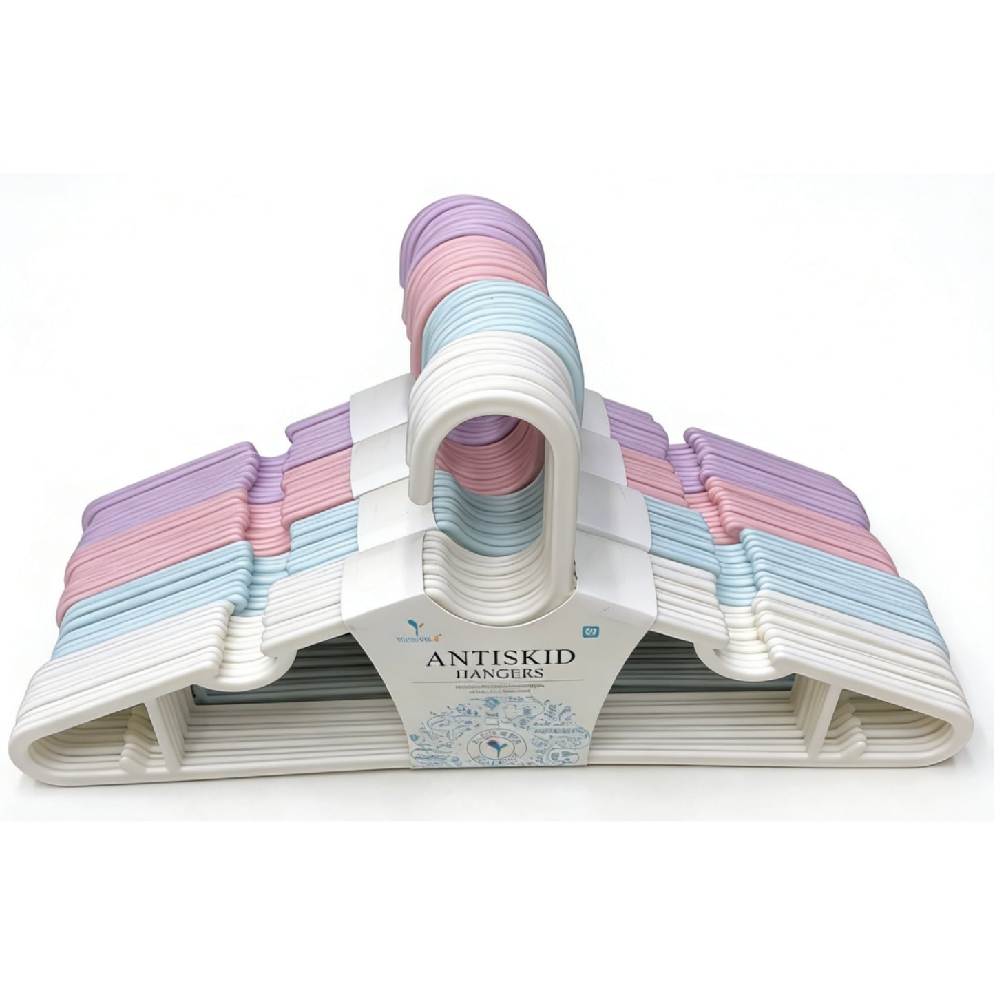 Ganchos de ropa multicolor Antiskid, vista superior, ideales para el almacenamiento