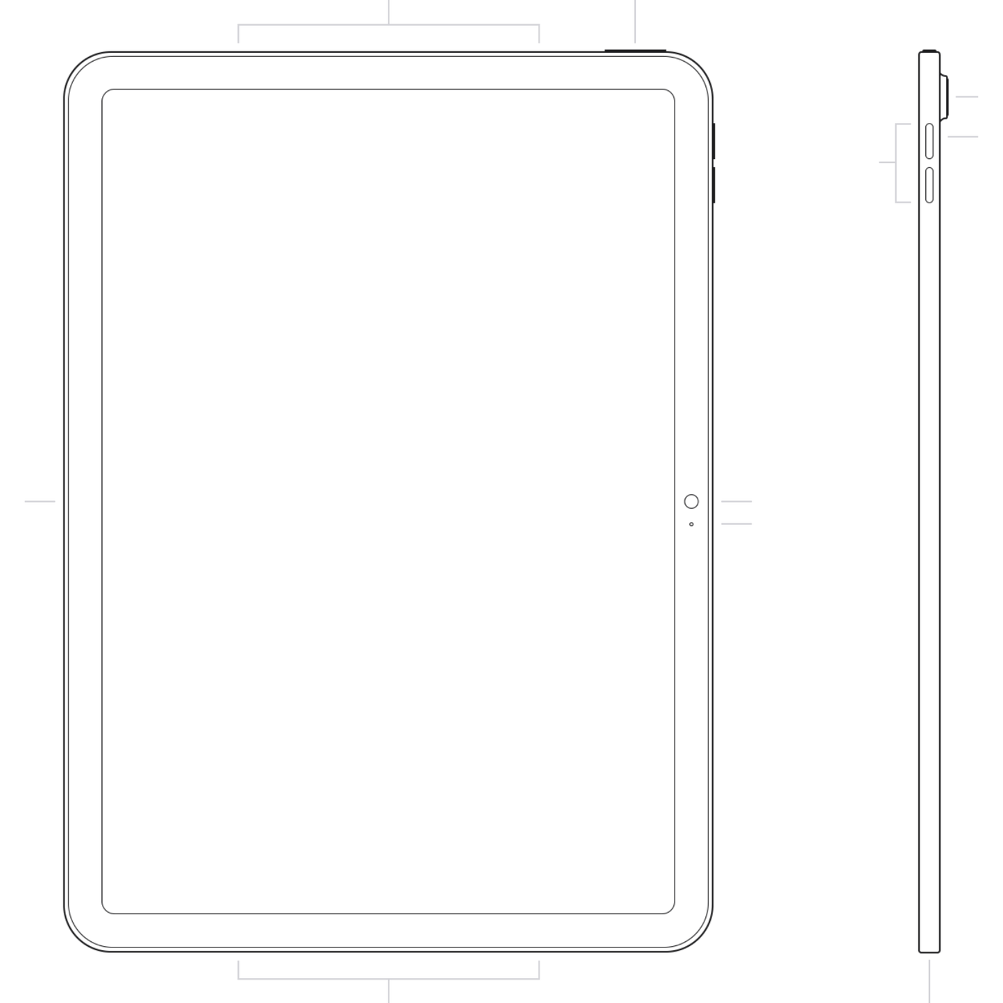iPad Apple 11 pulgadas WiFi Cellular vista lateral y frontal