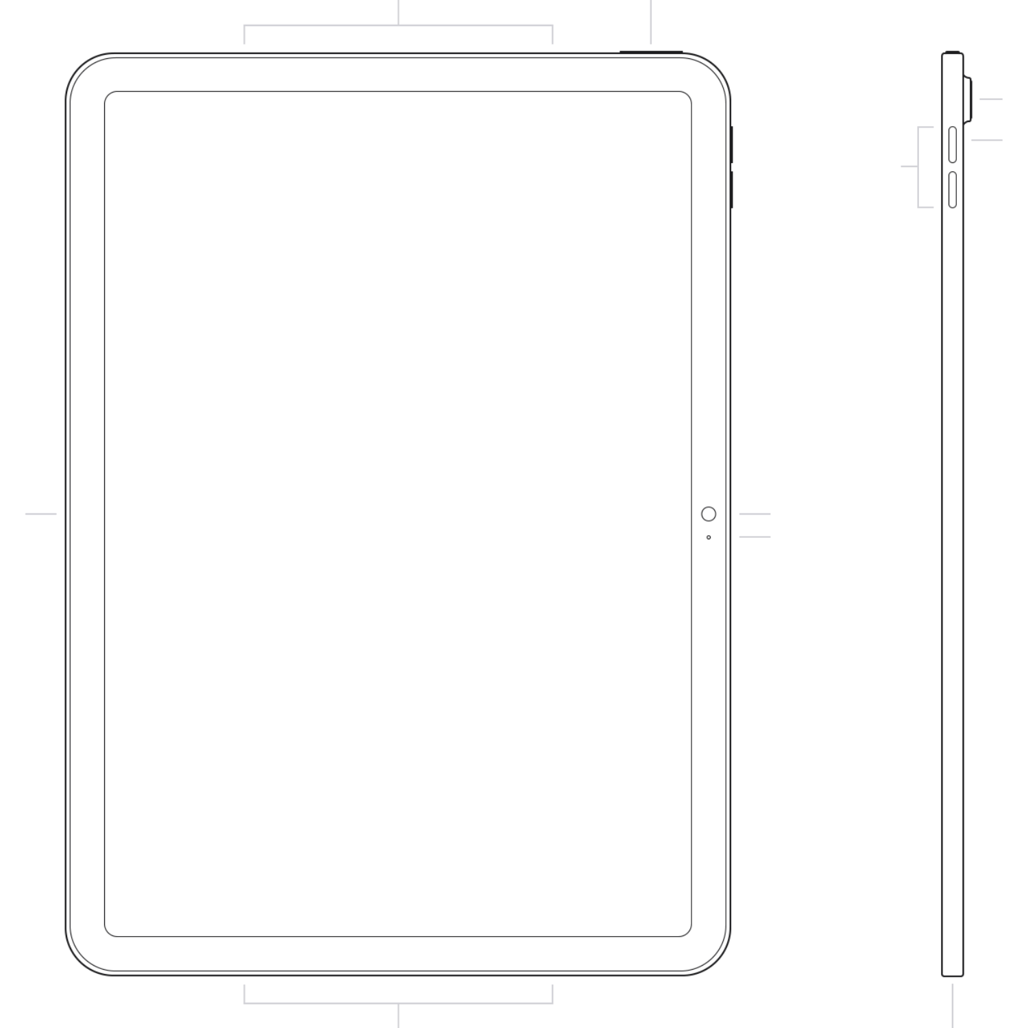iPad Apple 11 pulgadas WiFi Cellular vista lateral y frontal