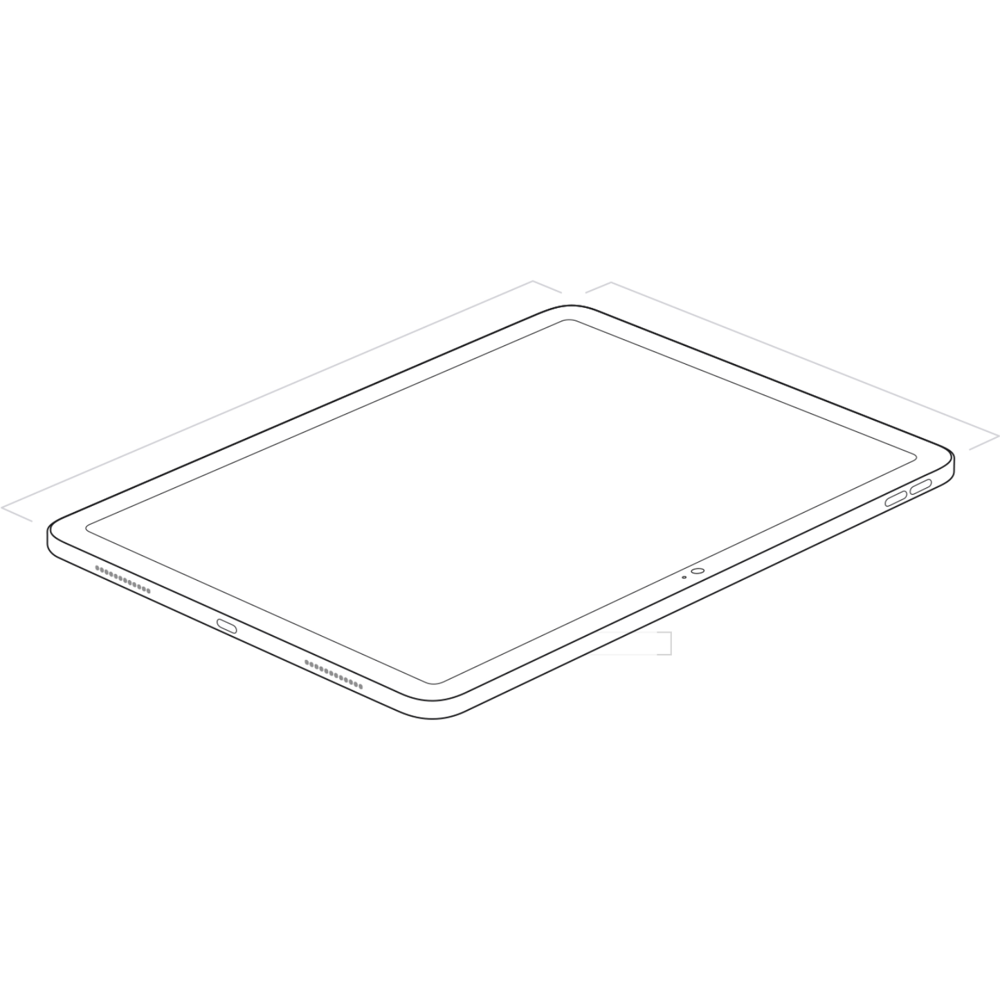 iPad Apple 11 pulgadas WiFi Cellular vista frontal sobre fondo blanco