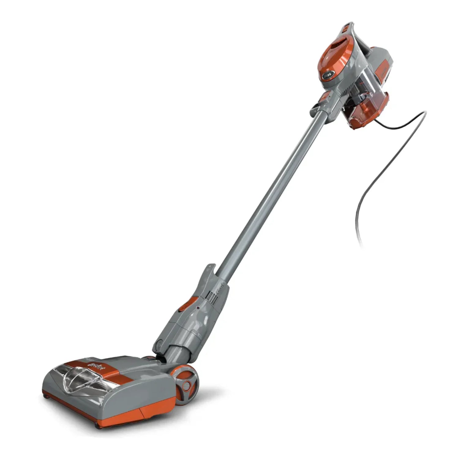 Aspiradora Shark modelo LL010103 en color gris y naranja, vista lateral, ideal para limpiar hogares