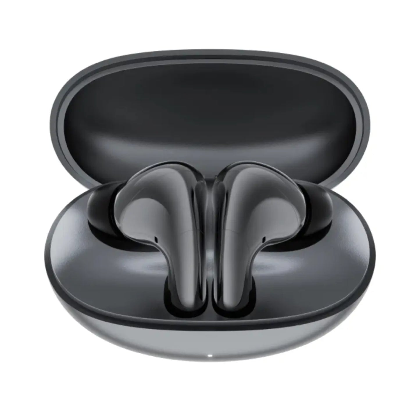 Auriculares HONOR negros en estuche de carga, vista superior