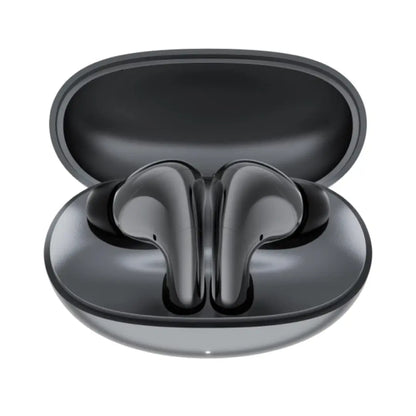 Auriculares HONOR negros en estuche de carga, vista superior
