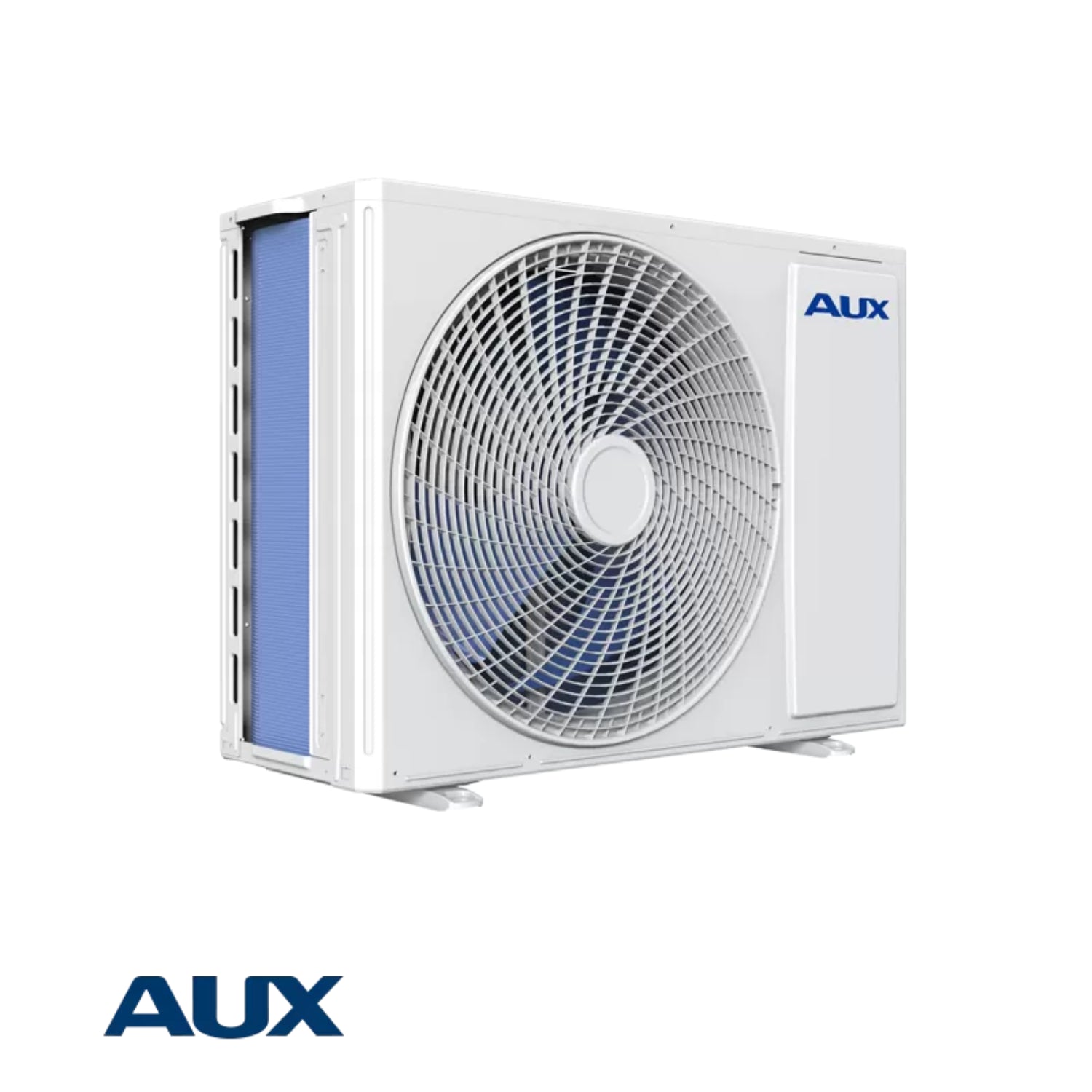 aire acondicionado AUX blanco, vista lateral, ideal para climatización