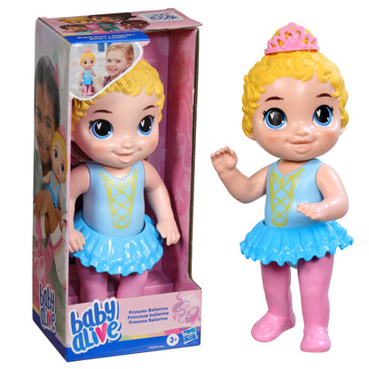 Muñeca Baby Alive Princesa en traje de baile con corona y caja de presentación