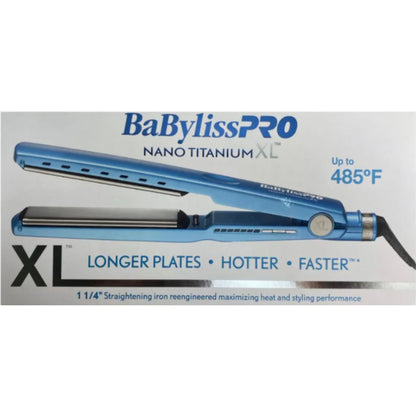 Babyliss PRO plancha de pelo nano titanium azul XL con placas largas y temperatura hasta 485F