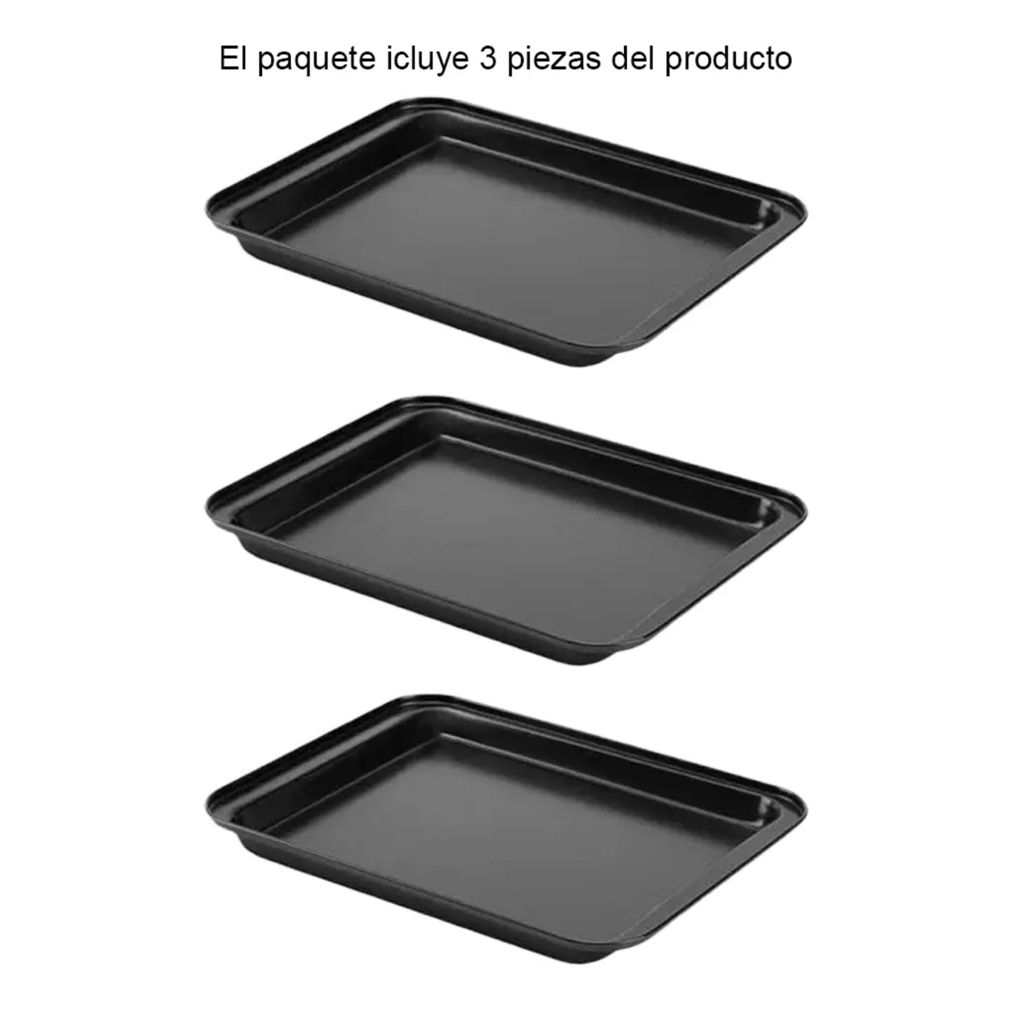 Juego de 3 bandejas negras GIBSON HOME apiladas