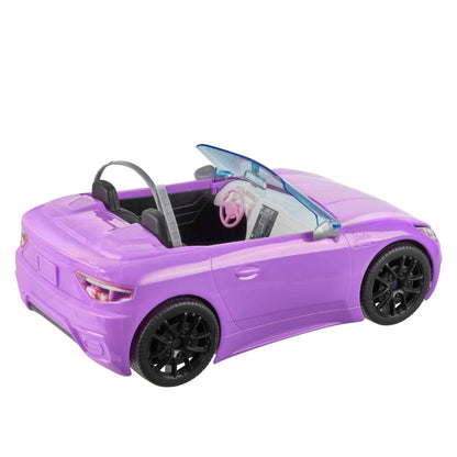 Auto convertible morado de juguete, vista lateral, ideal para juego creativo