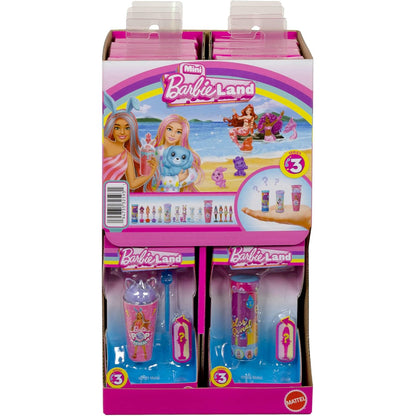 Barbie Color Reveal mini figuras en exhibición con variedad de colores y accesorios encantadores