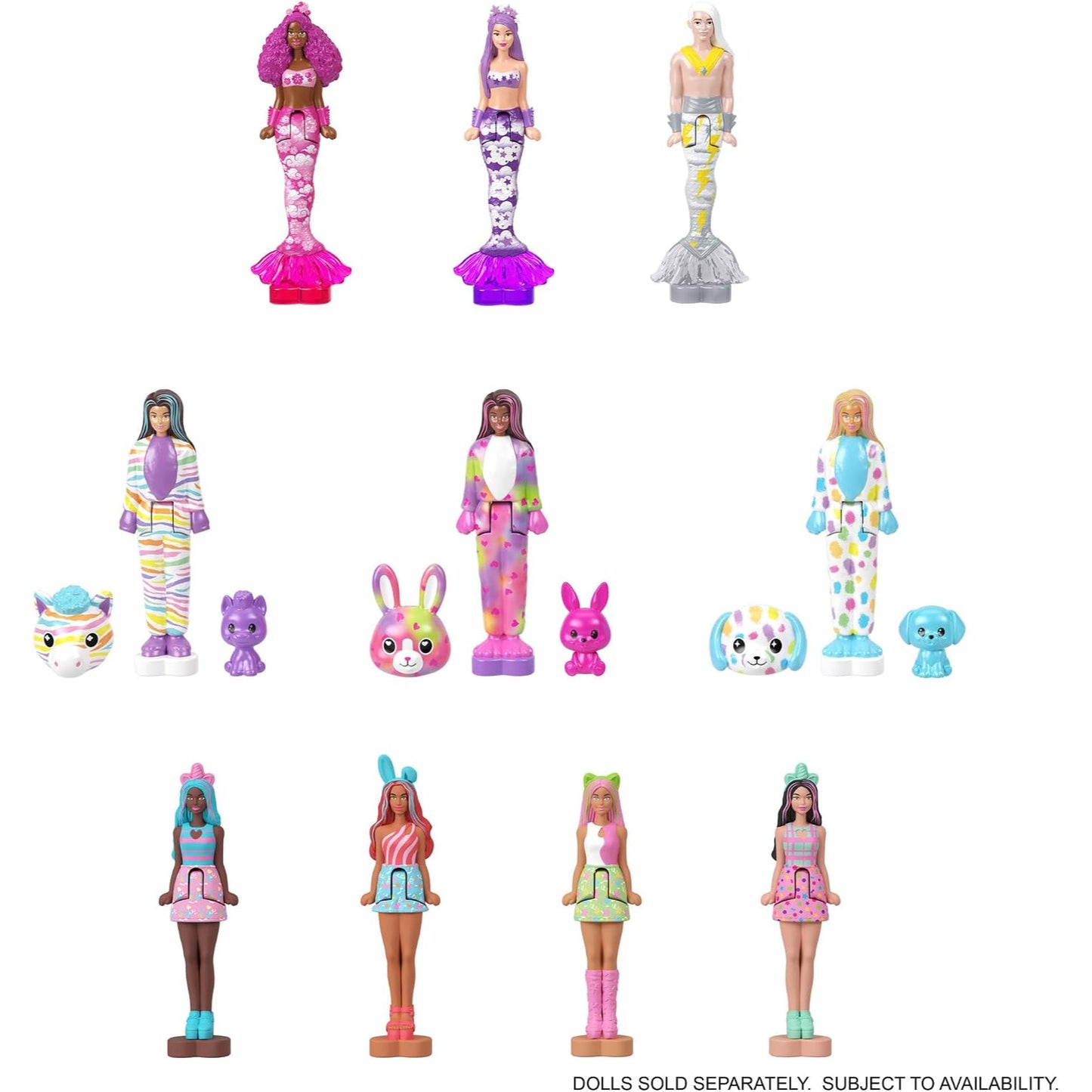 Muñecas Barbie Color Reveal variadas en colores vibrantes y estilos encantadores