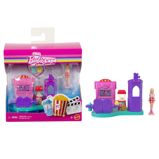 Juego de Barbie Land, quiosco de helados y muñeca en colores violeta y rosa