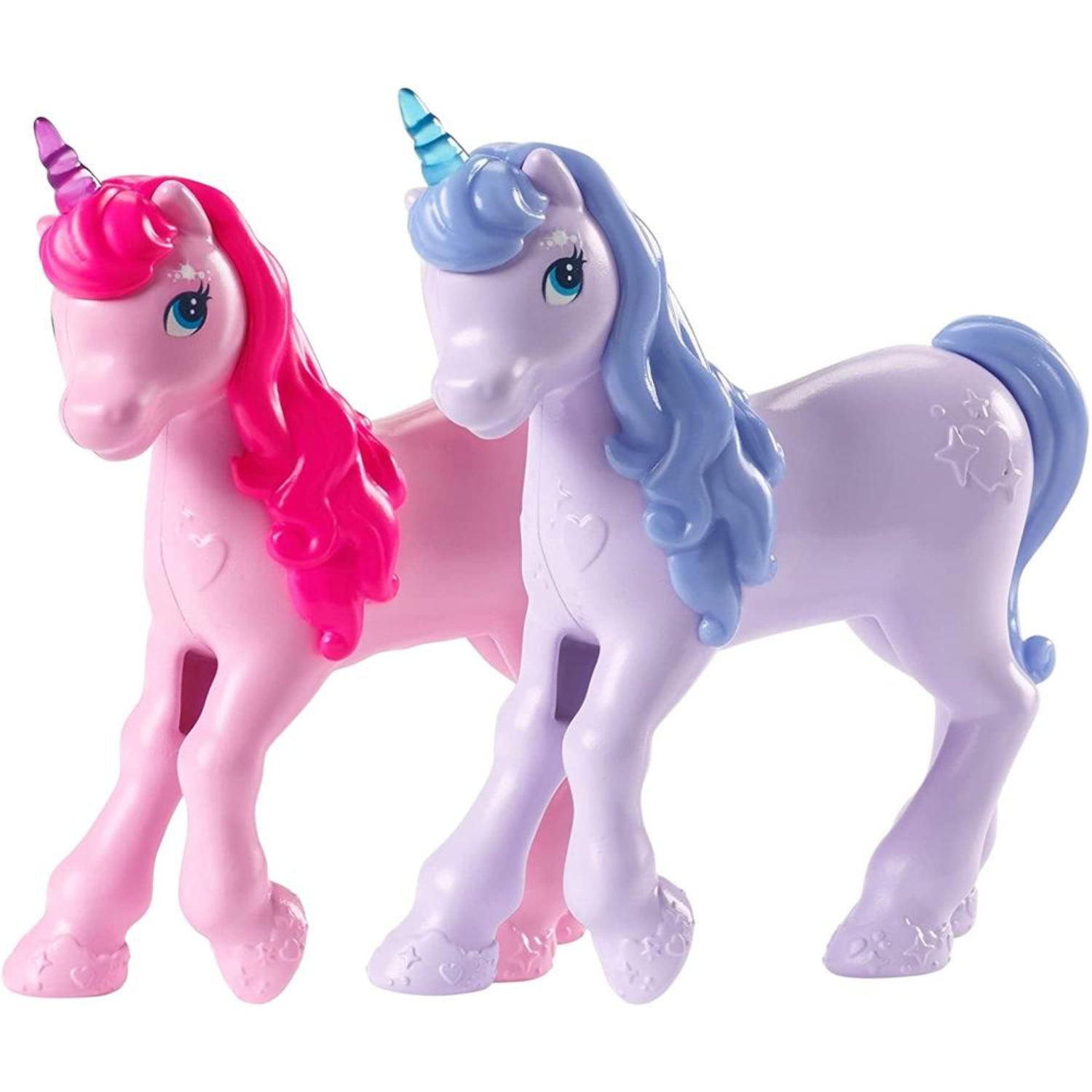 Barbie unicornios rosa y azul de juguete, perfectos para la colección de juegos de Mattel