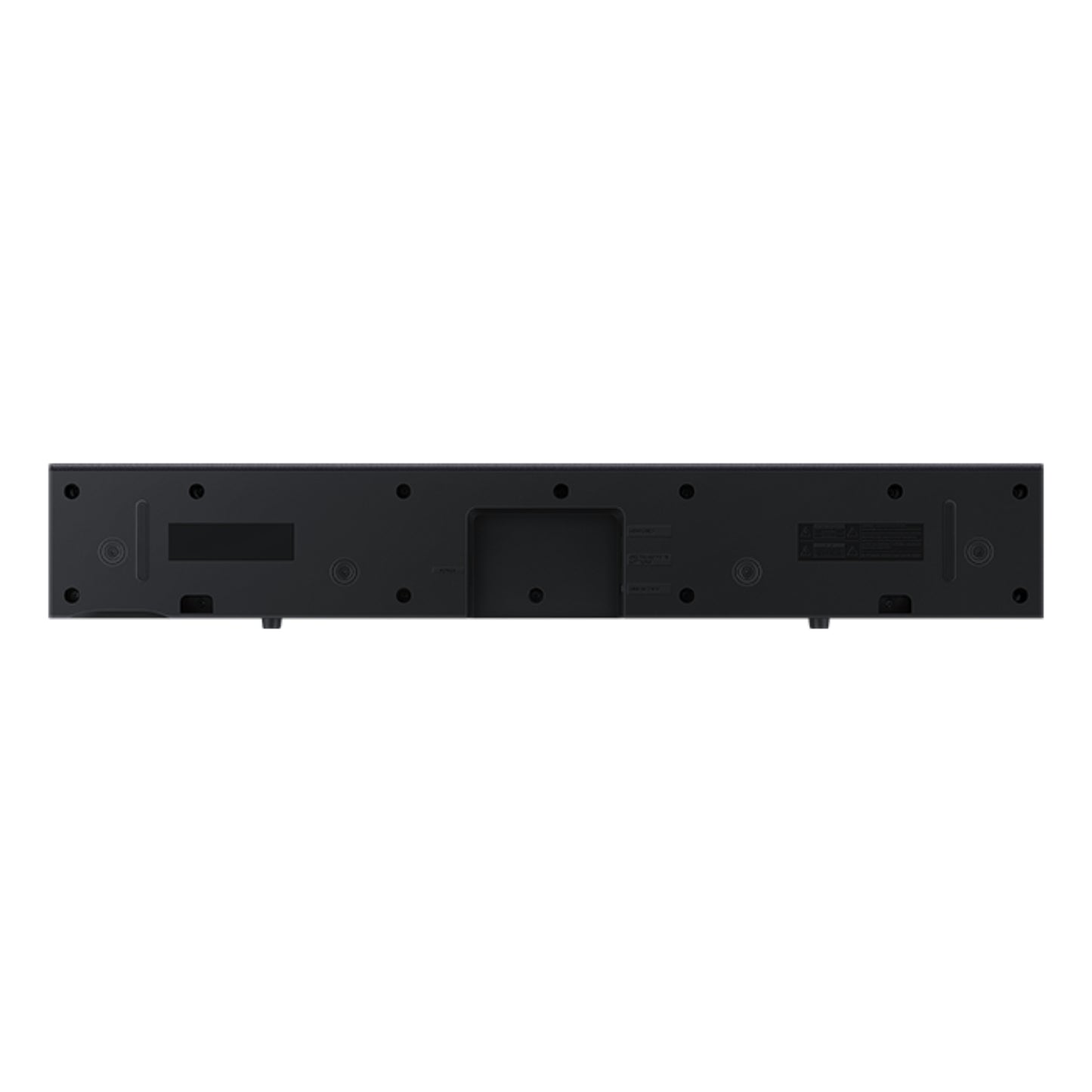barra de sonido negra, vista trasera, diseño elegante y moderno