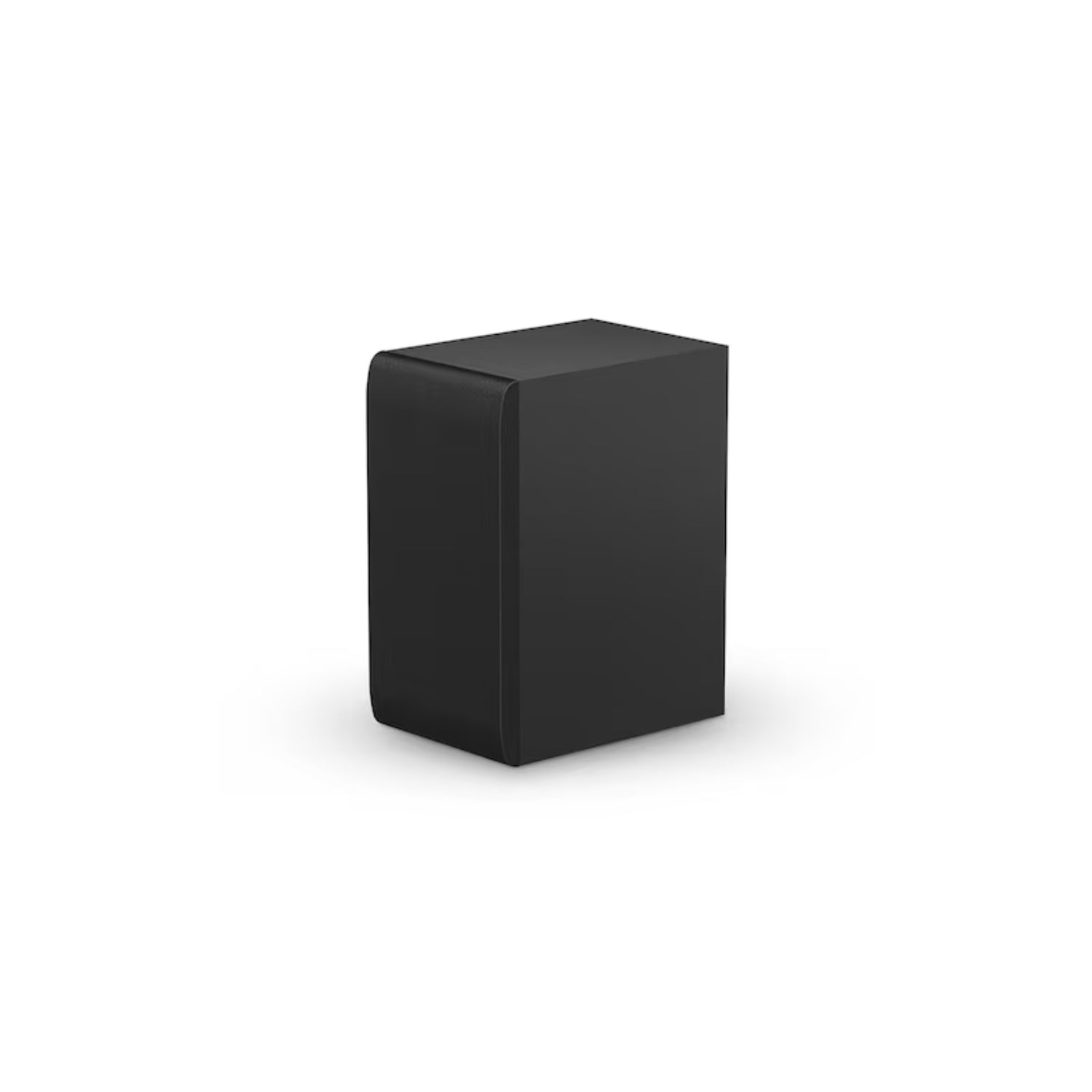 Barra de sonido LG negra vista lateral, ideal para cine en casa