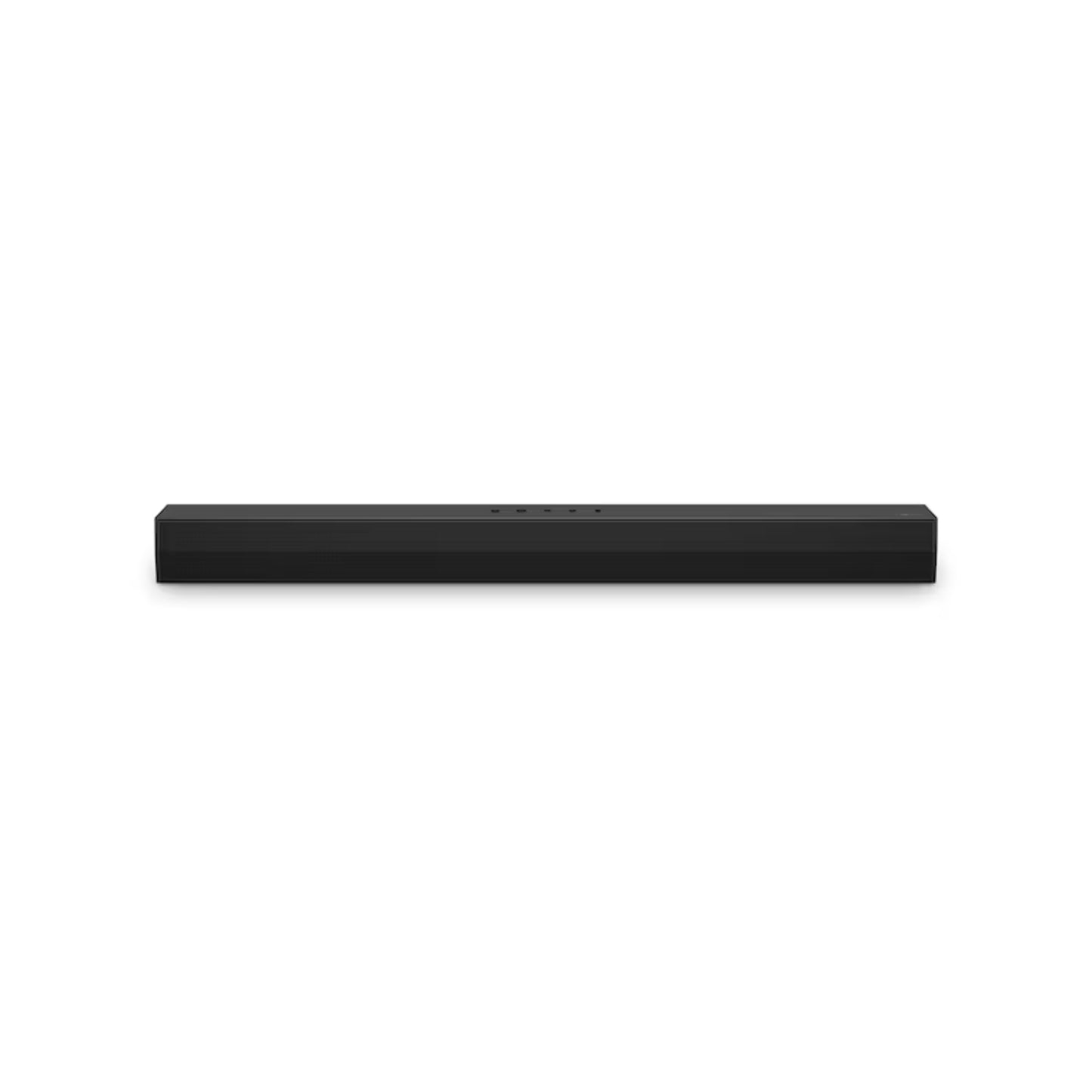 Barra de sonido negra LG, vista frontal, ideal para cine en casa