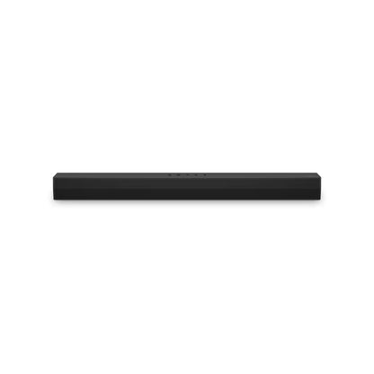 Barra de sonido negra LG, vista frontal, ideal para cine en casa