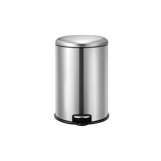 Basurero metálico con pedal EKO en acero inoxidable de diseño moderno y capacidad media