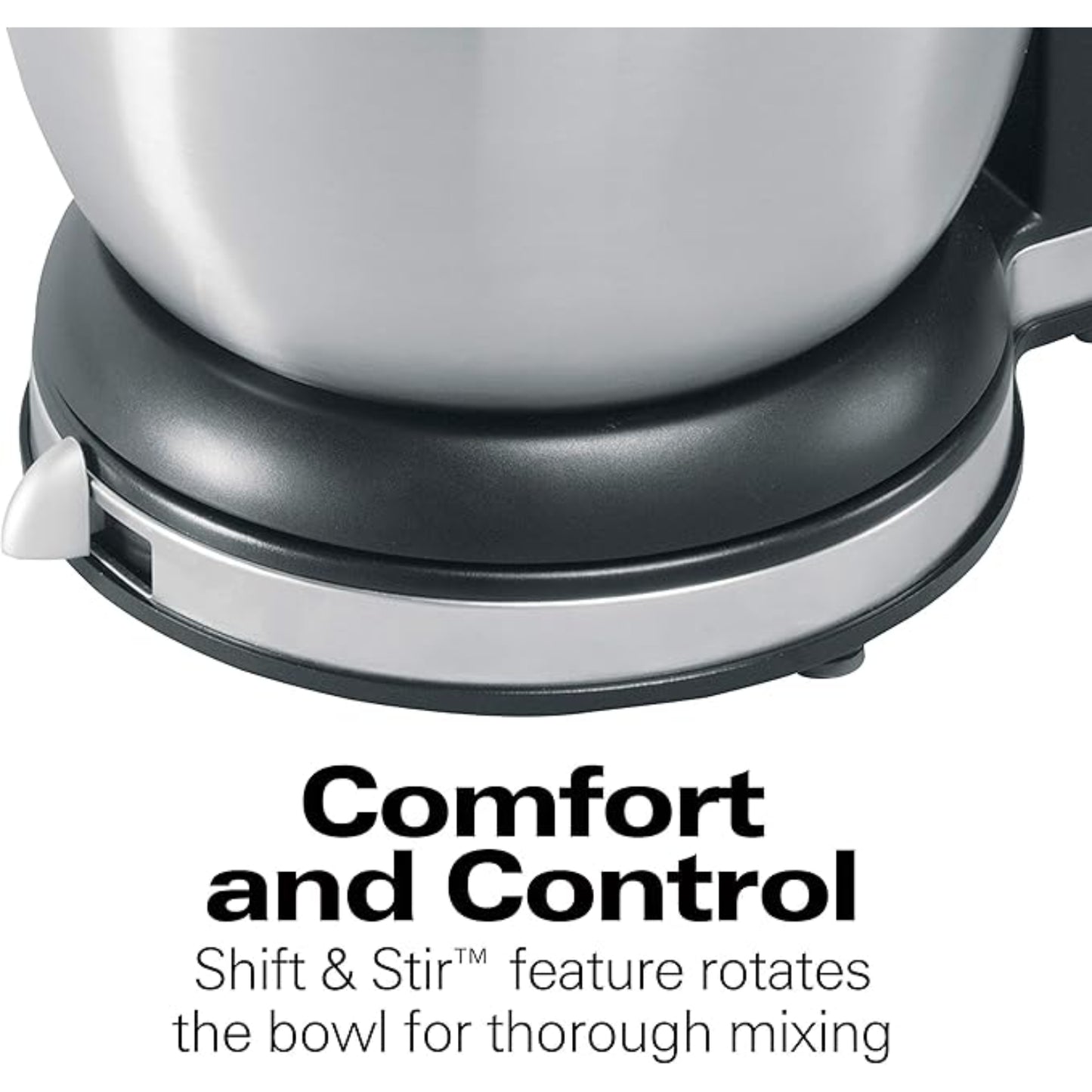 Detalles de la base de la batidora de pedestal acero inoxidable con función Shift and Stir para mezclar eficazmente