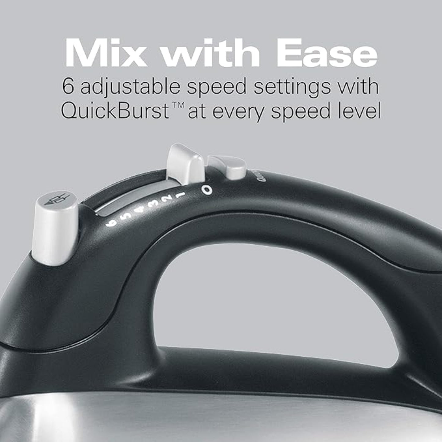 Control de velocidad de batidora de pedestal acero inoxidable HAMILTON BEACH con 6 ajustes para mezclar fácilmente