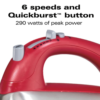 Batidora pedestal roja 3.8 litros de Hamilton Beach con 6 velocidades y botón Quickburst