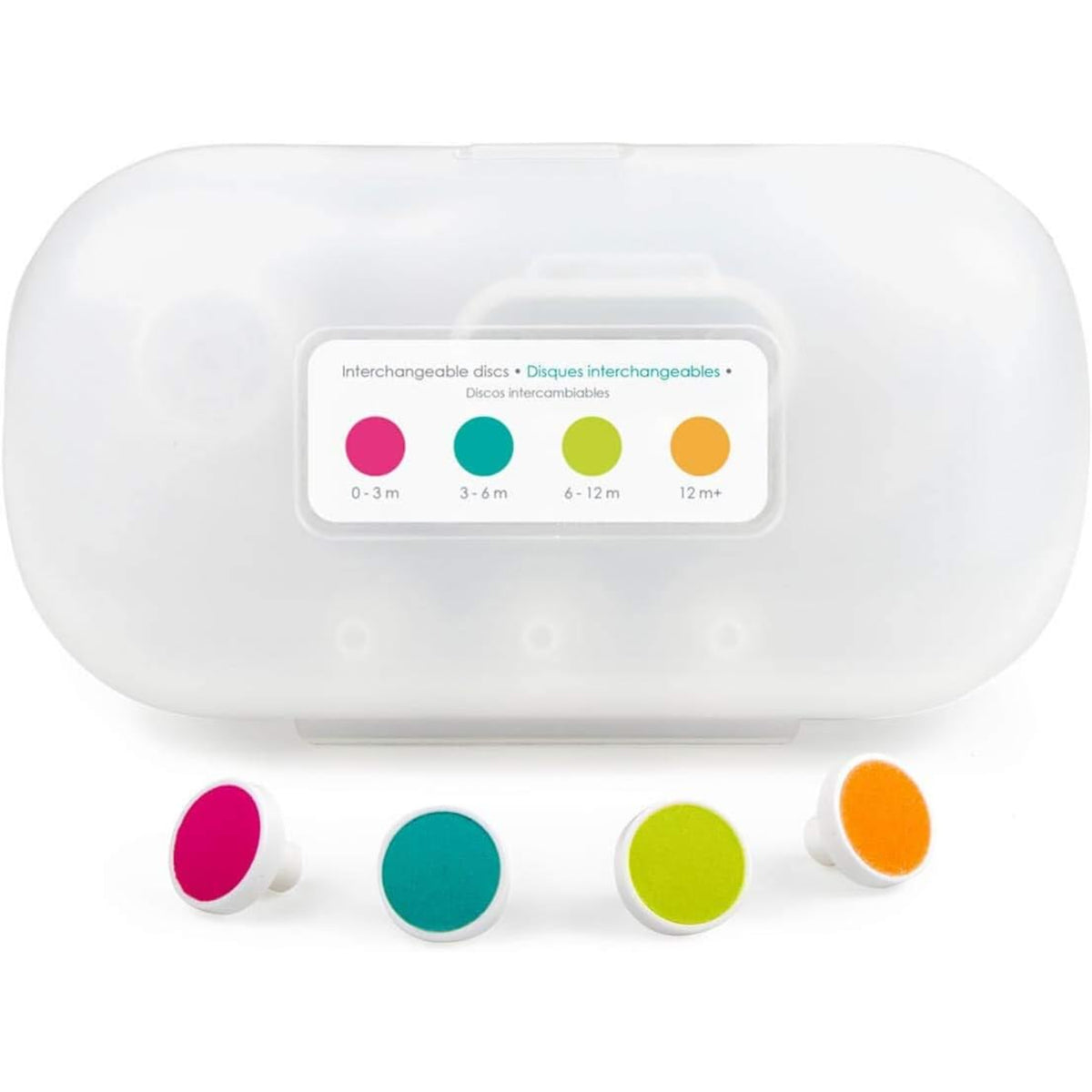 Limador BBLUV, discos de colores intercambiables, vista frontal, kit de cuidado infantil