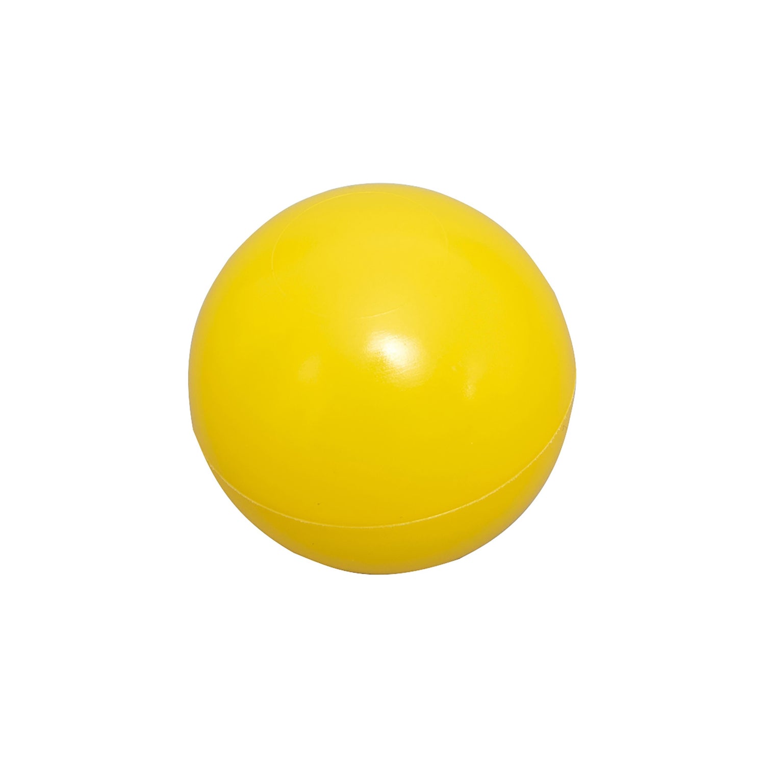 bola de juego para piscina infantil amarilla, vista frontal, ideal para diversión acuática
