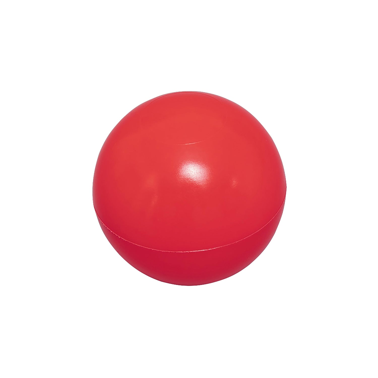Bola de juego para piscina infantil roja, vista frontal en ambiente acuático