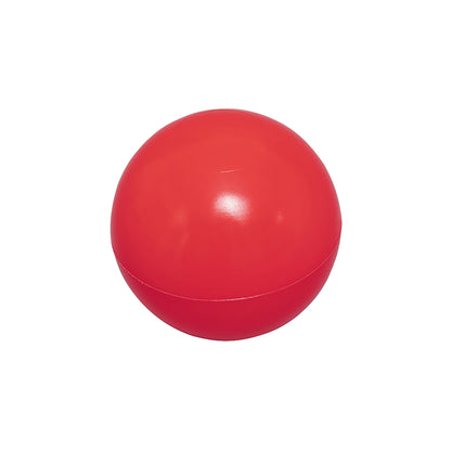 Bola de juego para piscina infantil roja, vista frontal en ambiente acuático