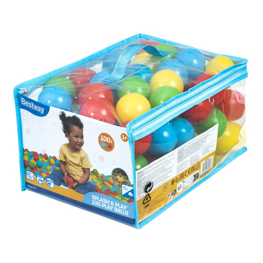Bolsa de bolas de juego para piscina infantil multicolores con un niño jugando